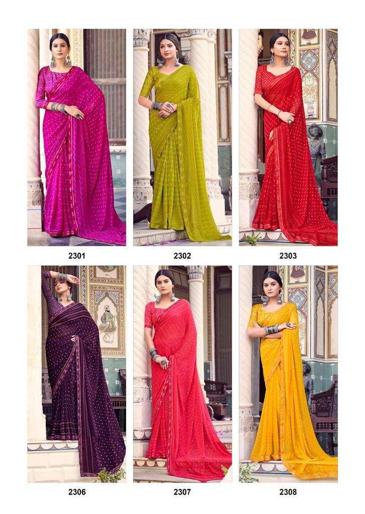 Kashvi Rangrez Printed Georgette Designer Fancy Wear Saree Collection